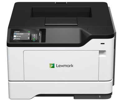Left-angle view of the Lexmark MS531dw printer, highlighting its compact and robust design.