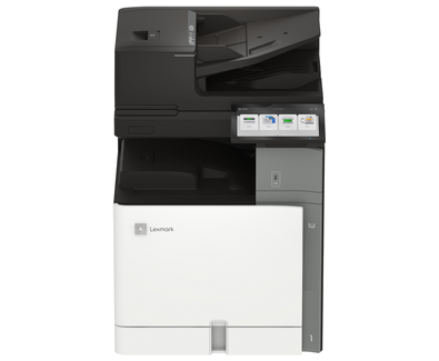 Full front view of the Lexmark CX963se printer, highlighting its compact and professional design suitable for office spaces.