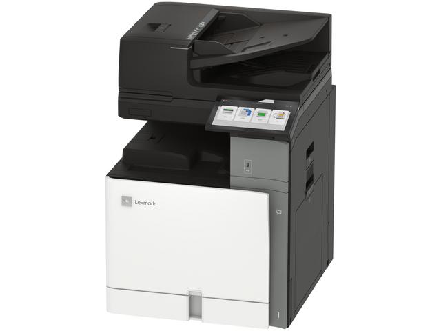 Left-angled view of the Lexmark CX963se printer, displaying its clean and robust build with an elegant design.