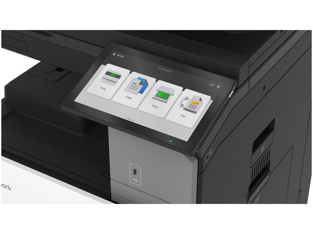 Close-up of the Lexmark CX963se interactive touchscreen display, designed for intuitive control and efficient task management.