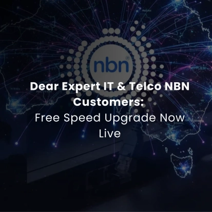 Digital map of Australia with glowing NBN connections, symbolising nationwide nbn speed upgrade.