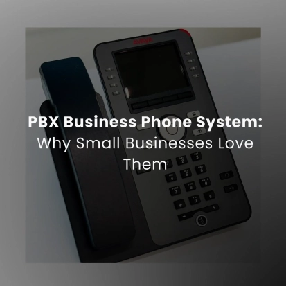 A collection of office desk phones arranged together, representing a PBX business phone system for small businesses.